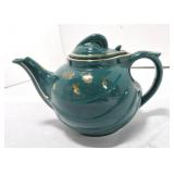 Hall China Parade teapot, turquoise with gold