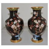 Pair of cloisonne 9" vases