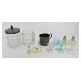 Lot of eye wash cups, shakers, and more