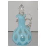 Fenton blue opalescent coin spot cruet