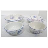 Hall China Blue Willow lot of 4 pieces: