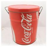 Coca Cola metal can with lid, 11 1/2"