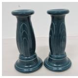 Fiesta Post 86 pair of tapered candle holders,