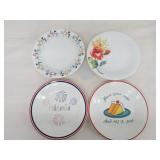 Fiesta Post 86 lot of 4 - 9" plates with decals