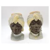 Royal Copley pair of wall pocket/head vases 8",