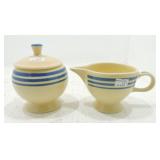 Fiesta Post 86 blue stripe cream & sugar