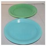 Vintage Fiesta platter group, turquoise and green