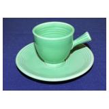 Vintage Fiesta demitasse cup & saucer, green