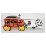 Cast iron horse drawn stagecoach, 11"