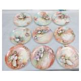 Haviland set of 9 hand painted plates,