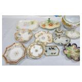 Hand painted porcelain lot of assorted items,