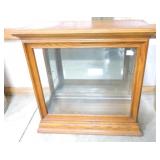 Oak beveled glass curio cabinet, 29"x29"