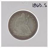 1863-S Seated Liberty half