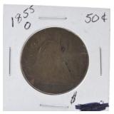 1855-O Seated Liberty half