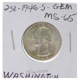 1946-S Washington quarter MS65