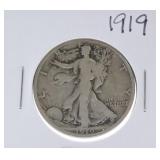 1919 Walking Liberty half VG