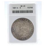 1881-S Morgan dollar ANACS MS65