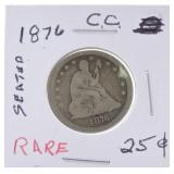 1876-CC Seated Liberty quarter