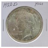 1922-D Peace dollar MS64