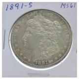 1891-S Morgan dollar MS61