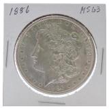 1886 Morgan dollar MS63