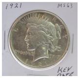 1921 Peace dollar MS63