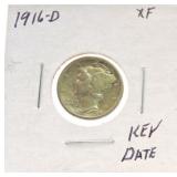 1916-D Mercury dime XF