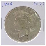 1926 Peace dollar MS63