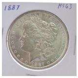 1887 Morgan dollar MS63