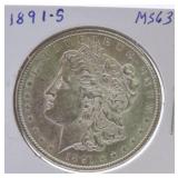 1891-S Morgan dollar MS63