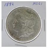 1892 Morgan dollar MS61