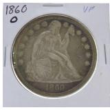 1860-O Seated Liberty dollar VF