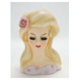 Dickson lady head vase 6", flower repair