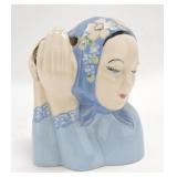 Lady head vase 7"