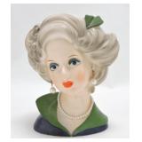 United Import lady head vase 7"