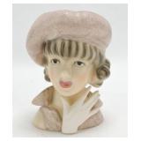 Miss Jet Age 113009 lady head vase 5 1/2"