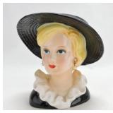 B/R lady head vase 5"