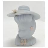 Lady head vase with hat, earring holder, missing