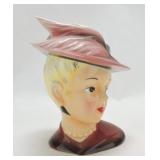 Shafford lady head vase, 4613, 6", minor