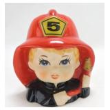 Lady head vase, E3327, 5", Fireman