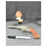 Cap Gun and Charlie Brown & Snoopy bobblehead