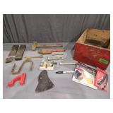 Tools, wooden box and more