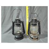 Pair of Oil Hurricane Lanterns