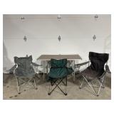 Camping chair & folding table (1 chair rough)