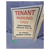 Tenant Parking Only plastic sign