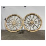 Pair of 12" Wooden wheels