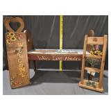 Decorative  Bench W/ Decorative Wall Hangings