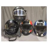 4 HJC Helmets, 1 with Case