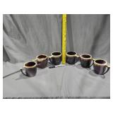 Pfaltzgraff Brown Drip Glaze Coffee Mugs (6)