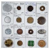 Group of 16  Misc. metal & plastic tokens